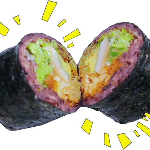 【2个】网红饭团台湾风味紫米蟹棒/肉松海苔饭团