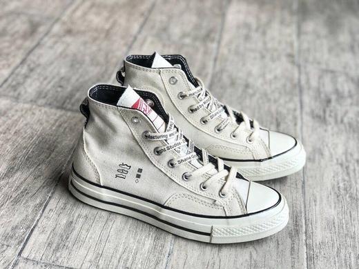 余文乐超爱之作匡威 内外反转  匡威 Converse x midnight studio 联名匡威高低帮帆布板鞋 黑色 白色 162123C 货号：162123c Size：35-44 商品图1