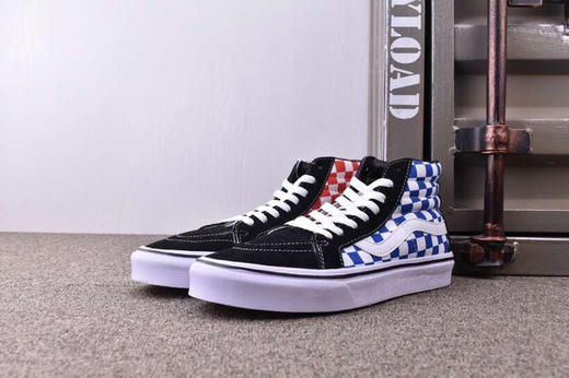 Vans 万斯 SK8-Hi Pro 帆布高帮硫化休闲板鞋高帮鸳鸯拼色 蓝色 Size：35--44  工艺：硫化1:1（重量1:1、真标、原钢印、材质标、鞋型标、合格证） 商品图5