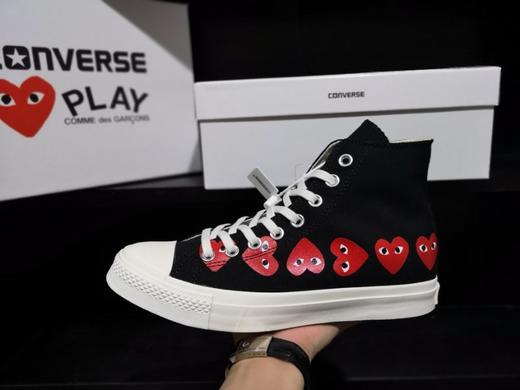 CDG Play x Converse 1970s  官方配色 高帮 发售正确小盒  正确PU蓝底 匡威川久保玲 Play爱心联名帆布鞋 原盒原标  多心 心 绿高 绿低 白高 白低 黑高 黑低 商品图4
