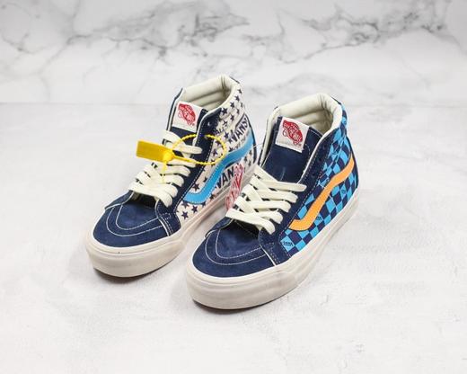 Vans 万斯 SK8-Hi Pro 帆布高帮硫化休闲板鞋高帮鸳鸯拼色 蓝色 Size：35--44  工艺：硫化1:1（重量1:1、真标、原钢印、材质标、鞋型标、合格证） 商品图2