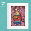 装饰画《兔儿爷花丛立》 金羽翼残障小艺术家手绘作品 复制画 商品缩略图0