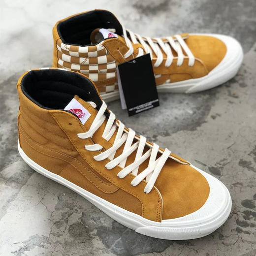 VANS SK8-Hi Style 138 LX Vault高端硫化支线鸳鸯棋盘格高帮半月包头红白板鞋 官方货号：VN0A3DP9VQC 红格 蓝格 黄格 黑格 尺码：35-44 商品图10
