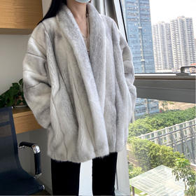 爆款跨界 | 女装蓝十字水貂皮草外套SF04318525