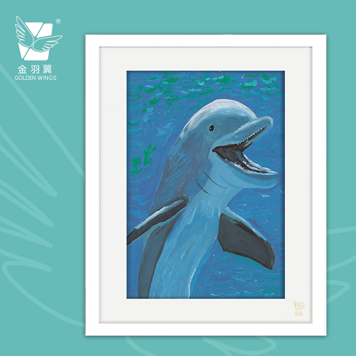 装饰画《微笑天使》 金羽翼残障小艺术家手绘作品 复制画/原画