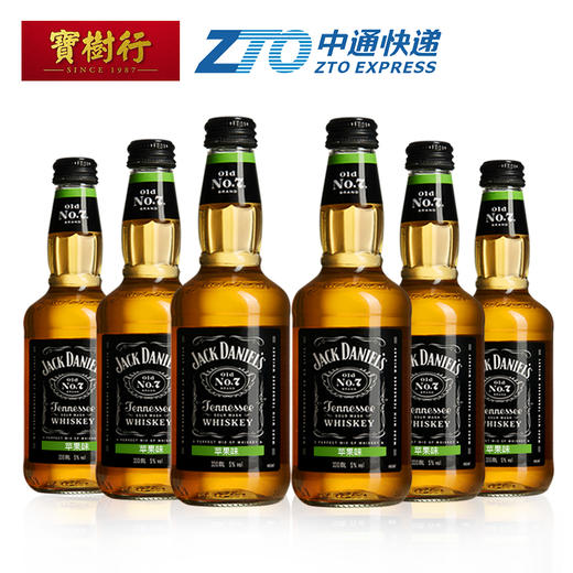 【整箱六支装】JackDaniel's 杰克丹尼威士忌苹果味预调配制酒 330ml*6支 商品图0