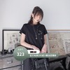 颜仟/原创抽象简笔印花刺绣宽松圆领T恤裙女春夏黑色简约连衣裙子 商品缩略图0