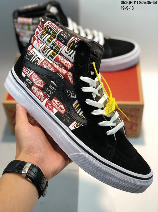 万斯 Vans SK8-Hi 38 DX Anaheim Factory Camo安纳海姆高帮帆布休闲运动硫化滑板板鞋“枫叶印花”#白蓝红斑马条纹 安娜系列翘头鸟嘴贴条弧度❗️ 35--44 商品图5