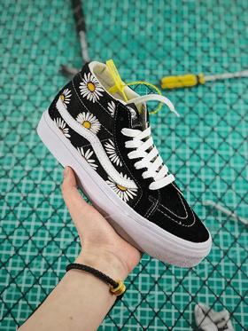 男女鞋硫化 万斯 范斯Vans Sk8-Mid Reissue"Daisy"中帮帆布休闲滑板鞋“黑白小雏菊”VN0A391FTOZ  低帮 中帮 高帮 一脚蹬 懒人鞋