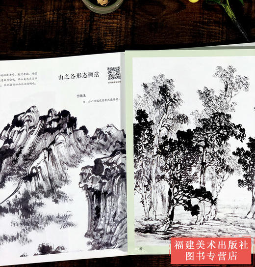 山水画日课 中国画传统技法教程 视频教学 国画山水从入门到精通自学零基础教程书临摹范本大全 美术绘画初学者名家教材画册书籍福建美术出版社 商品图4