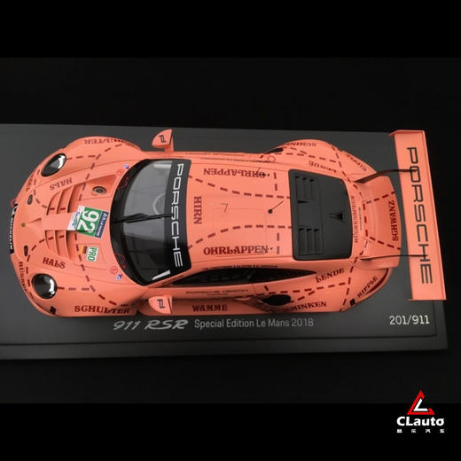 Pink Pig特别限量款  911(991) RSR 2018年勒芒24小时耐力赛冠军 1:18汽车模型 商品图3