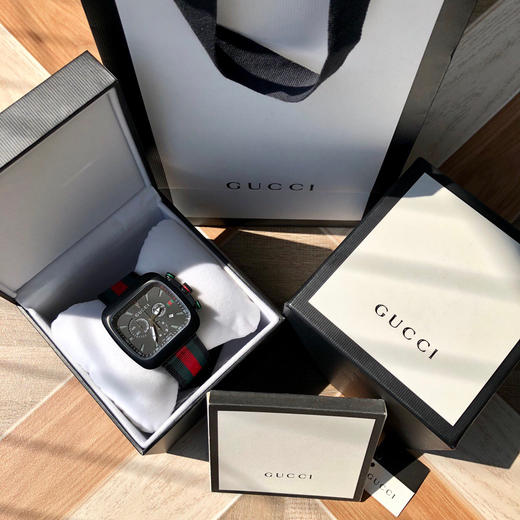 原单品质 古驰Gucci石英男表，罕有的方形大表盘设计，搭配色彩鲜亮的布带，简直是男神们的吸睛法宝，六针多功能石英码表 商品图0