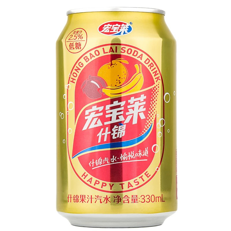 宏宝莱什锦味汽水330ml*12罐