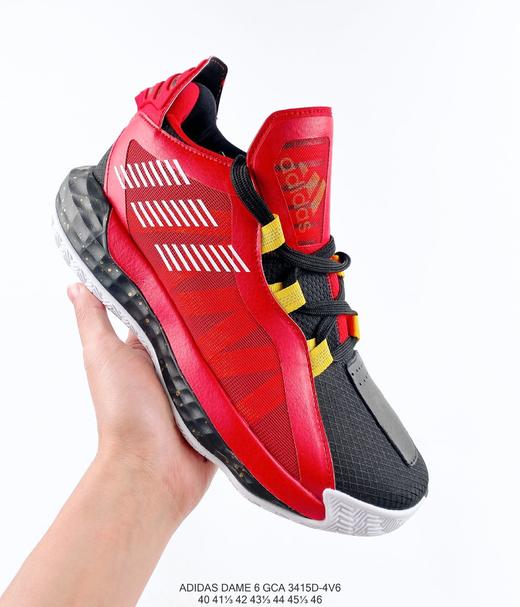 阿迪达斯Adidas Dame 6 GCA黑红阴阳中帮缓震复古休闲文化篮球鞋 商品图6