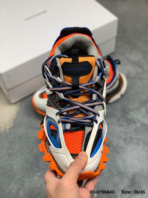外贸出口订单巴黎世家3.0  三代户外概念鞋 #Balenciaga Sneaker Tess s.Gomma MAILLE WHITE/ORANGE  原鞋材料 原装大盒 从里到外 百分百还原 商品图2