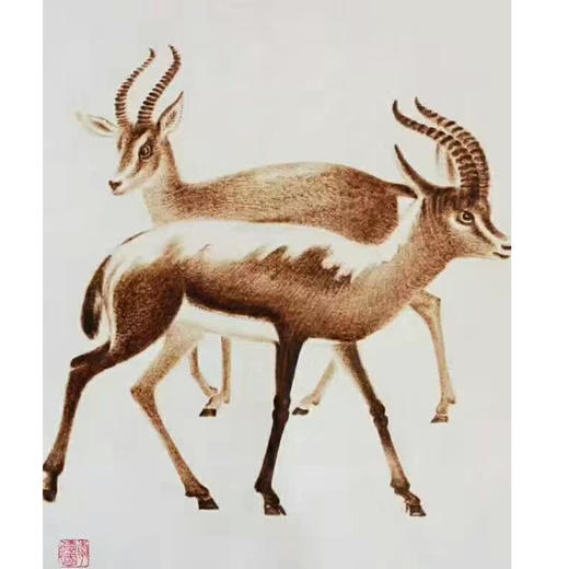 杨耀奎-宣刻画《小鹿望乡》 商品图0