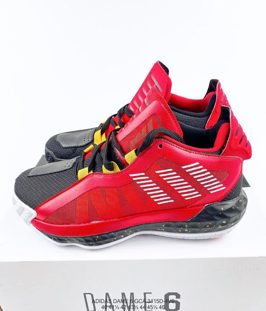 阿迪达斯Adidas Dame 6 GCA黑红阴阳中帮缓震复古休闲文化篮球鞋 商品图0