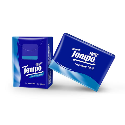 『得宝Tempo』手帕纸4层12小包 便携式手帕纸(天然无香) 商品图3