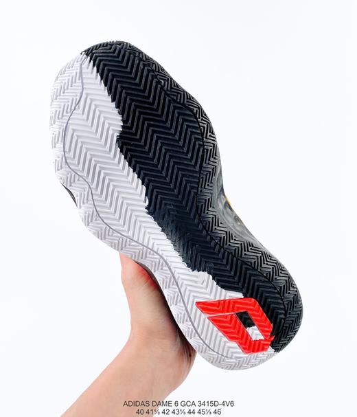 阿迪达斯Adidas Dame 6 GCA黑红阴阳中帮缓震复古休闲文化篮球鞋 商品图3