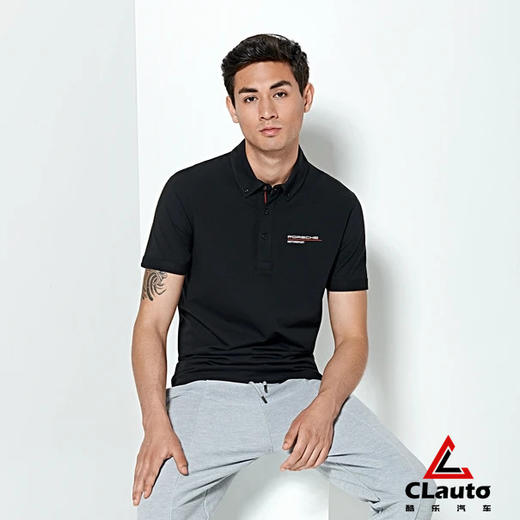 保时捷Motorsport 男士黑色POLO衫 商品图1