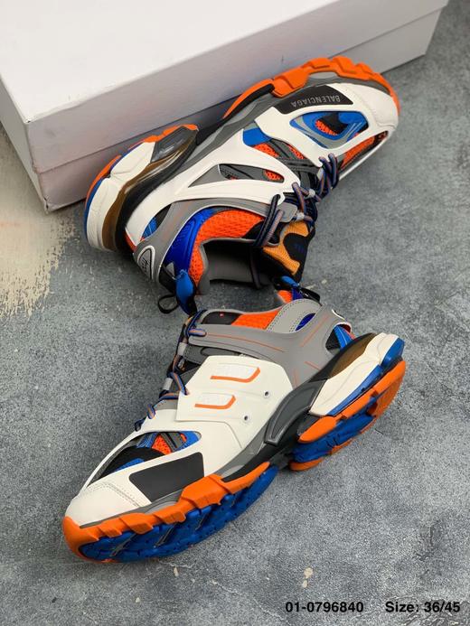 外贸出口订单巴黎世家3.0  三代户外概念鞋 #Balenciaga Sneaker Tess s.Gomma MAILLE WHITE/ORANGE  原鞋材料 原装大盒 从里到外 百分百还原 商品图3