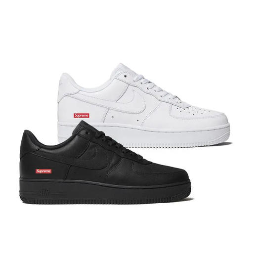 耐克Nike Air Force 1 AF1 纯白和纯黑 Supreme联名空军 CU9225-100白色 CU9225-001黑色 36-45码 商品图0