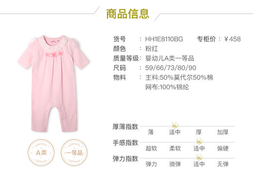 hallmark贺曼童衣19新款春夏女童婴儿连身衣爬服哈衣HH1E8110 商品图1