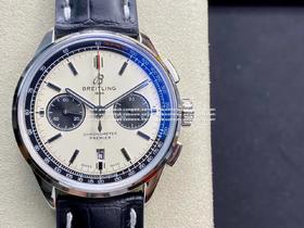 GF新品百年灵璞雅B01计时腕表Premier B01 Chronograph （吴彦祖同款） 材质： 316L精钢 直径： 42毫米 厚度： 13.65毫米 表镜： 锅盖弧面蓝宝石，双面防眩处理 表