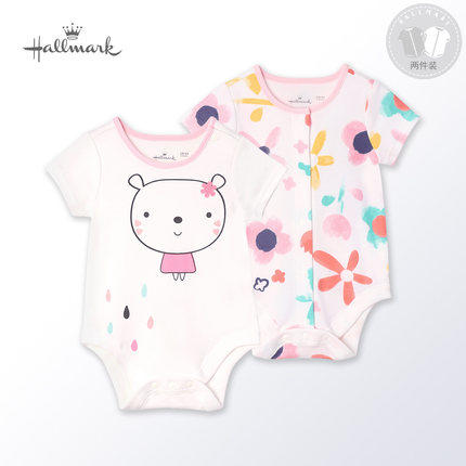 hallmark贺曼童衣女婴棉短袖袖三角连体衣两件装HH1F0529 商品图0
