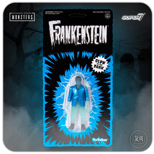 Super7 环球怪物 挂卡 Universal Monster ReAction Figure NYCC限定版 夜光版 商品图4
