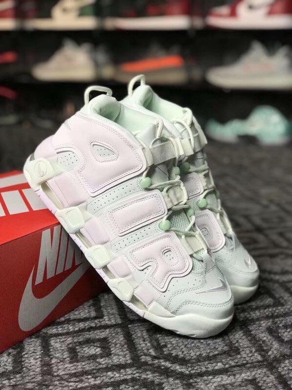 Nike Air More UPTEMPO 耐克皮蓬系列公司级 原盒原标 蒂芙尼 薄荷绿 货号：917593 300