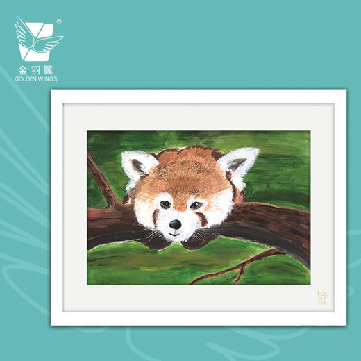 装饰画《小熊猫》 金羽翼残障小艺术家手绘作品 复制画/原画 商品图0