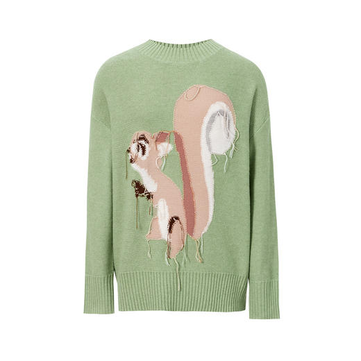 诗凡黎套头衫女宽松毛针织衫女3AC130442 商品图0