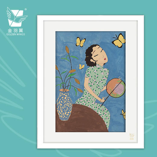 装饰画《上海女人》 金羽翼残障小艺术家手绘作品 复制画/原画 商品图0