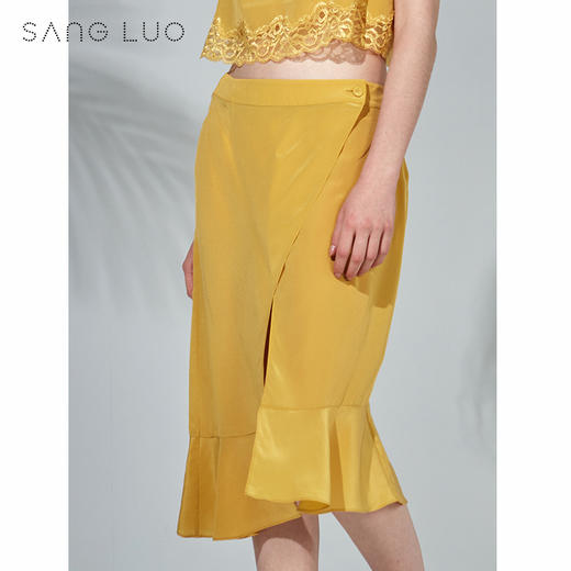 睡衣衫姜黄色吊带SANGLUO桑罗性感半身裙桑蚕丝家居服女 商品图1