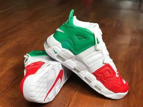 Nike Air More UPTEMPO 耐克皮蓬系列 唯一正确版 篮球鞋 情侣鞋 法兰西  染日不落  黑金  白蓝 葡萄三色 冰淇淋  紫绿变色龙