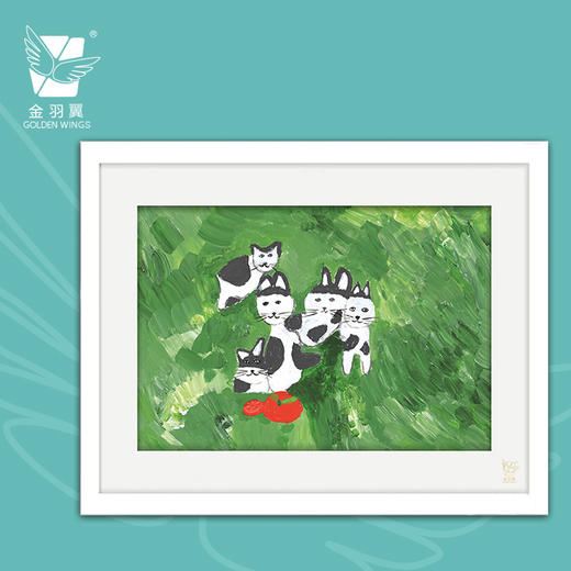 装饰画《橘子味的夏天》 金羽翼残障小艺术家手绘作品 复制画/原画 商品图0