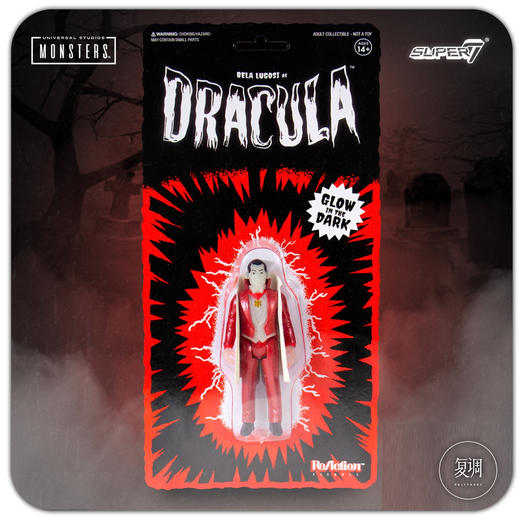 Super7 环球怪物 挂卡 Universal Monster ReAction Figure NYCC限定版 夜光版 商品图3