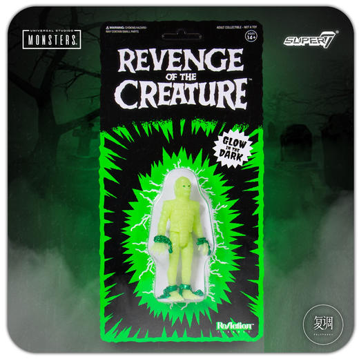Super7 环球怪物 挂卡 Universal Monster ReAction Figure NYCC限定版 夜光版 商品图5