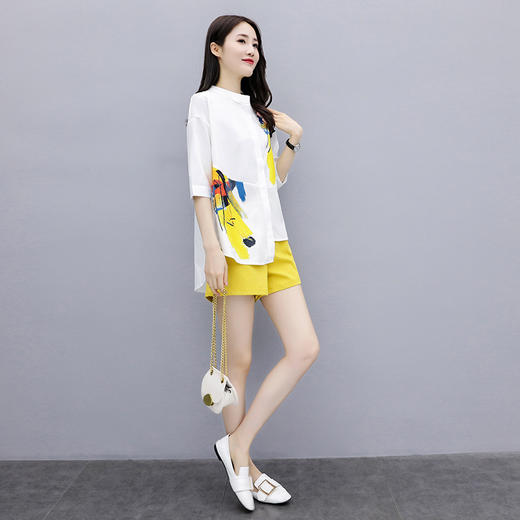 AHM-xrwy5063夏季胖妹妹印花短袖套装 商品图3