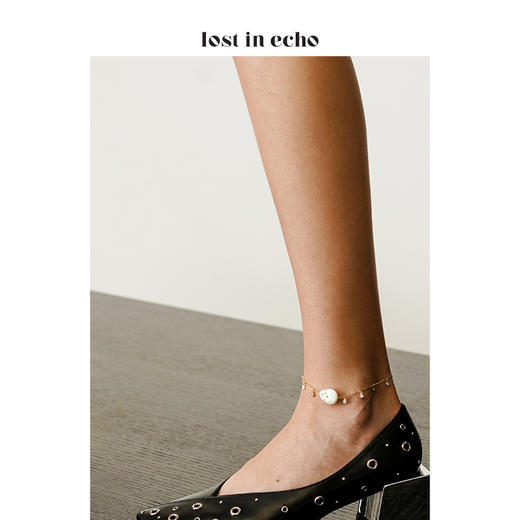 lost in echo巴洛克珍珠手工镶嵌锆石脚链 商品图0