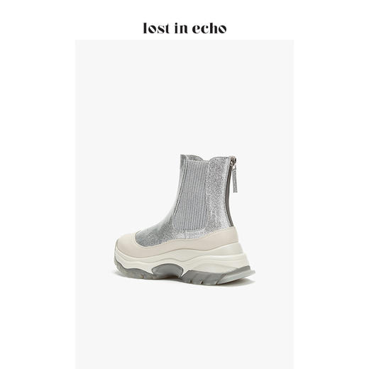lost in echo2019秋季上新银色运动短靴女 时尚厚底切尔西运动鞋 商品图4