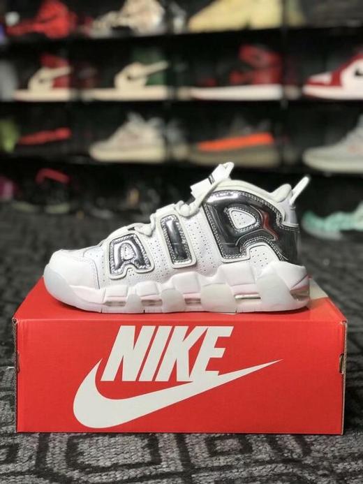 Nike Air More UPTEMPO 耐克皮蓬系列公司级  白 银 李小龙   标权志龙上脚  Supreme三色拼接 Supreme联名金色大R   篮球鞋情侣鞋  大AIR皮蓬 涂鸦联名款 商品图0