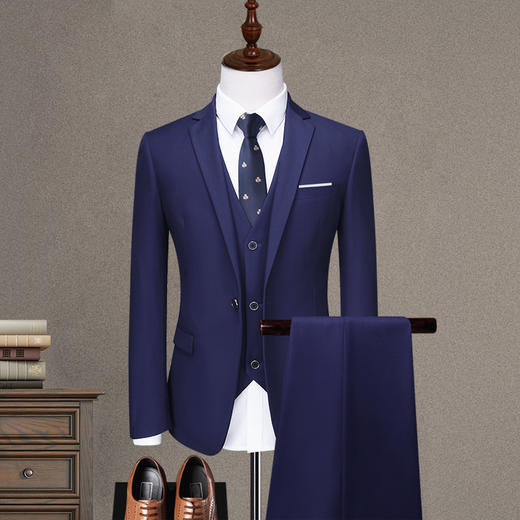 西服套装男士职业伴郎韩版结婚商务正装外套修身休闲小西装男上班 商品图2
