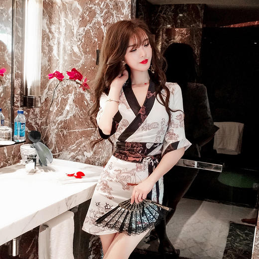 GY-3832（送腰封）实拍性感美人鱼花型不规则改良和服连衣裙新品WY 商品图0