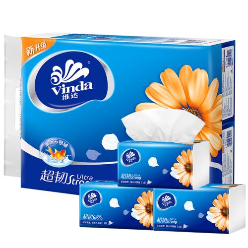 维达抽纸超韧3层120抽10包家庭装