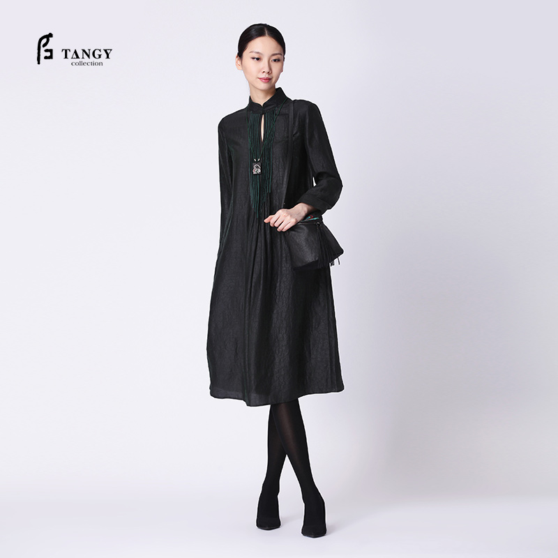 TANGY Collection天意莨绸车条宽松连衣裙