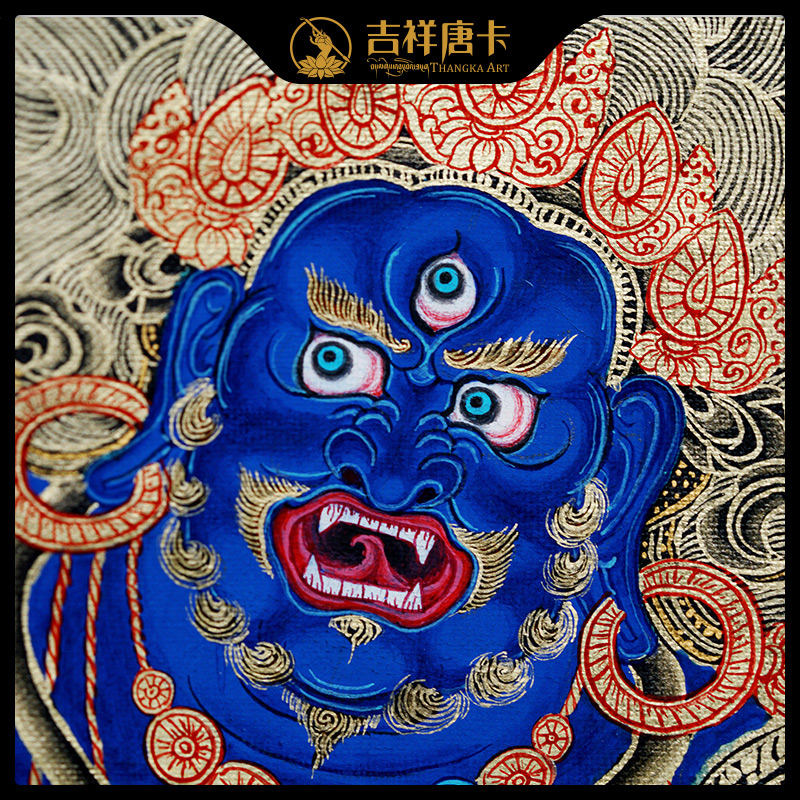 吉祥唐卡 矿物颜料手绘不动明王唐卡