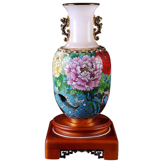 【彼达思】景泰蓝镶玉 平安是福花瓶（小） 商品图1