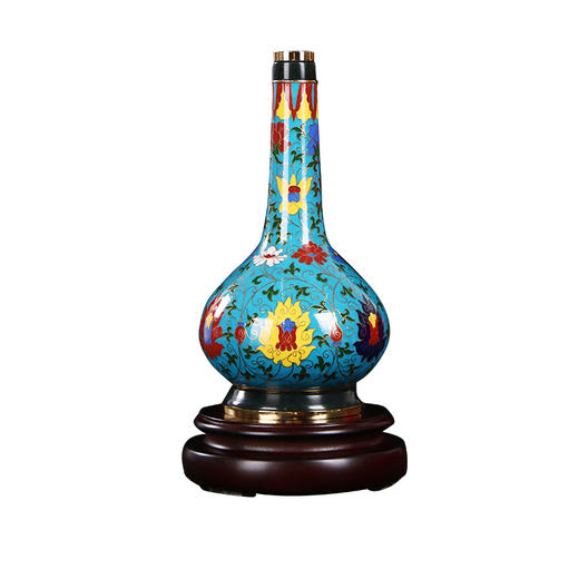 【彼达思】景泰蓝 镶和田玉和合平安花瓶φ138*275 商品图0